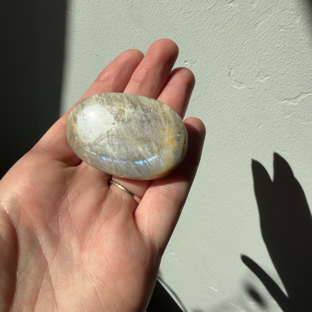 RARE White Labradorite palm